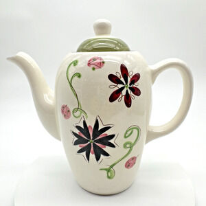 Stangl Pottery Carnival Coffee Pot 9" Lid MCM Pink Green Black